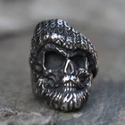 Мужское кольцо с черепом и бородой, в готическом стиле