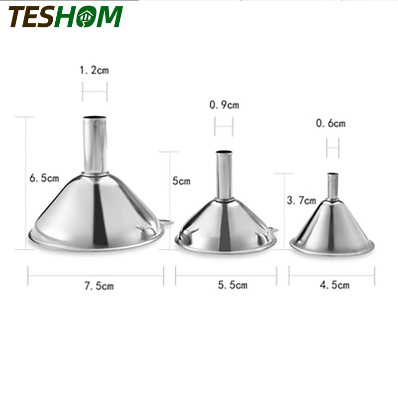 3 шт./компл. Нержавеющая сталь Воронка Кухня масла воронка для жидкости металла