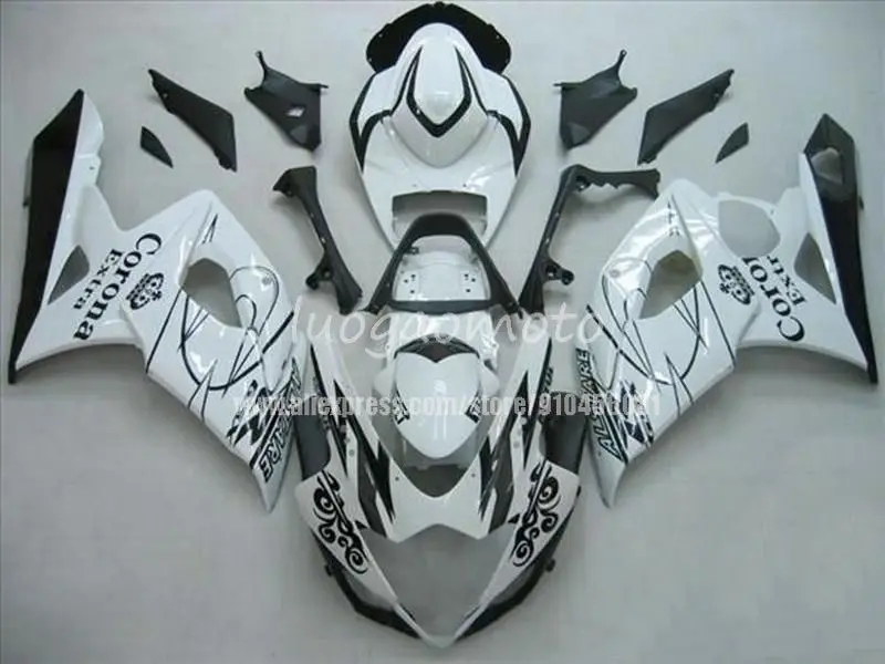 

100% комплект обтекателей под давлением для белого черного Suzuki GSXR 1000 K5 2005 2006 Обтекатели для кузова GSXR1000 K5 05 06