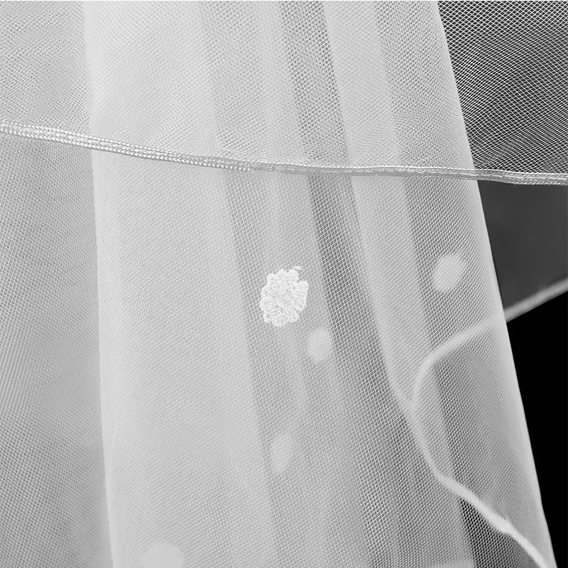 Фата свадебная короткая элегантные свадебные аксессуары 1 5 метра слой с цветами