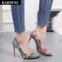 high heel womens shoes fashion korean spring and autumn womens single shoe 10 cm thin heel banquet party lady leather shoes
