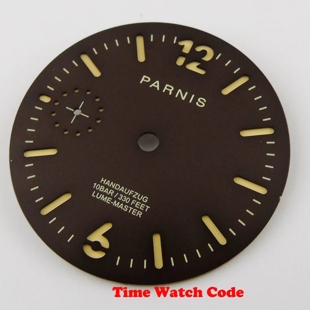 Parnis 35 4 мм черные часы с циферблатом fit ETA 6497 ручным заводом секундный циферблат