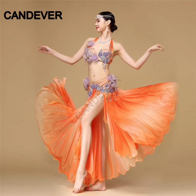 Женский костюм для танца живота сексуальный с бюстгальтером и юбкой