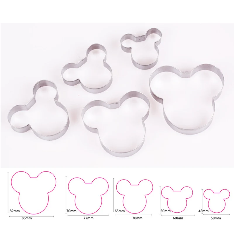 

15pcs/Set Mickey Mousse Cake Molds Stainless Steel Cookie Cutters Biscuit Fondant DIY Cake Kitchen Baking Tool