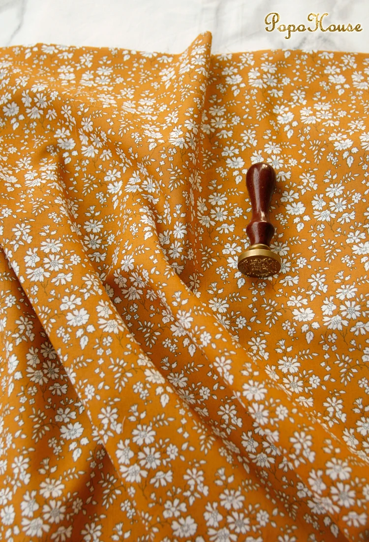 Summer Thin Floral Cotton Poplin Fabric for Making Dress Garment Material, 140x50cm, Transparent and Soft for DIY Cloth Projects, 60s Quality image 3