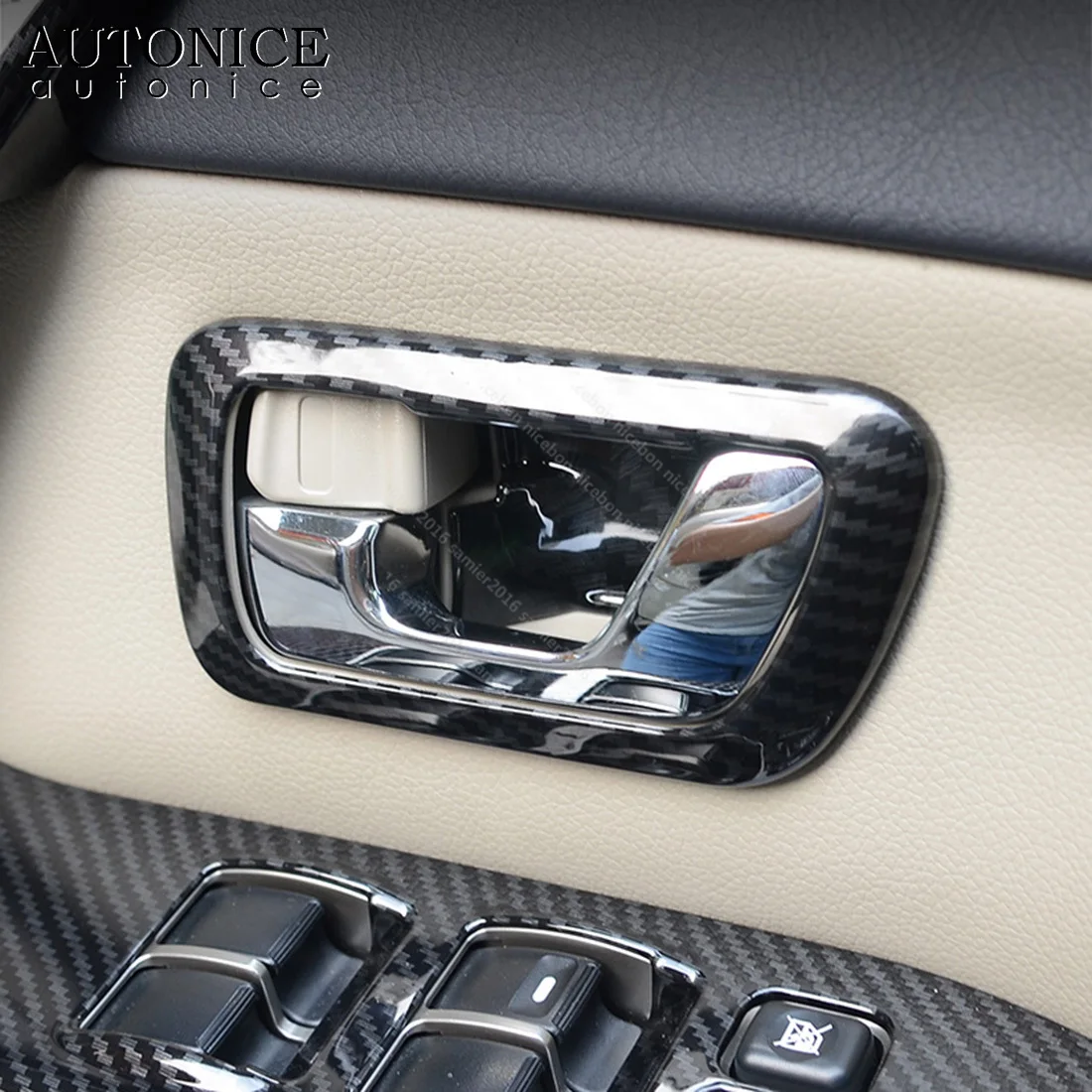 Для Mitsubishi PAJERO 2007- 4 шт. цветные дверные ручки из углеродного волокна декоративная крышка для рамы