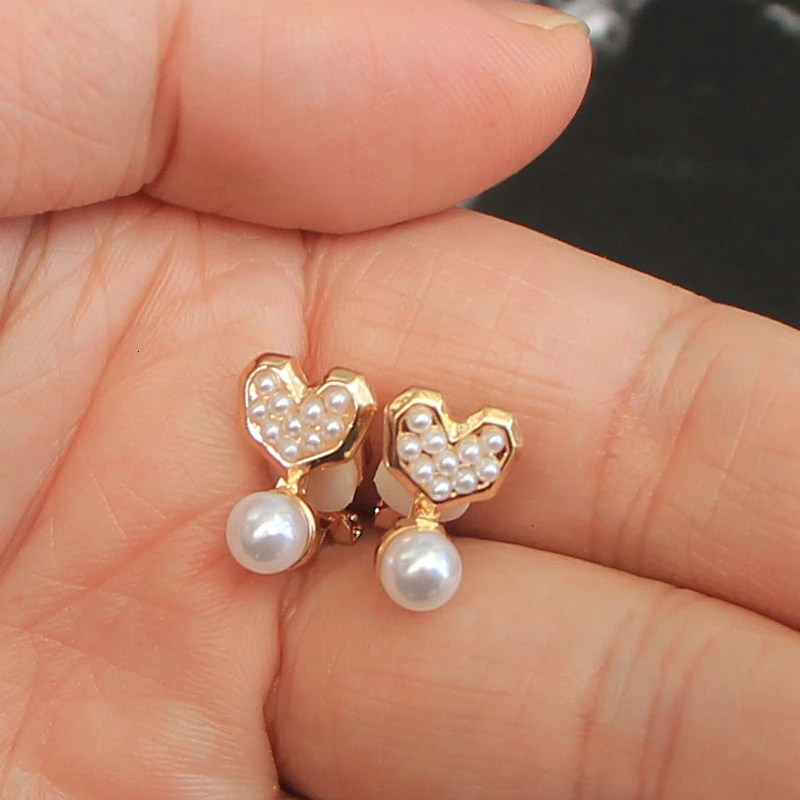 Женские серьги клипсы в Корейском стиле маленькие металлические гвоздики форме