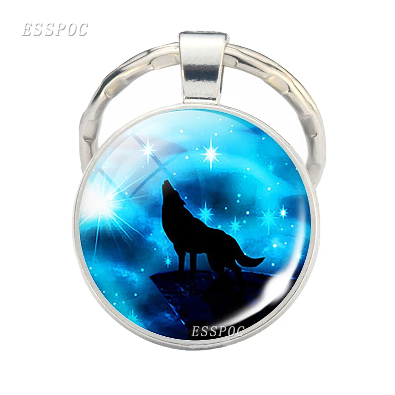 Брелок и Волк Луна на стеклянный брелок волк ювелирные изделия Oz носимые
