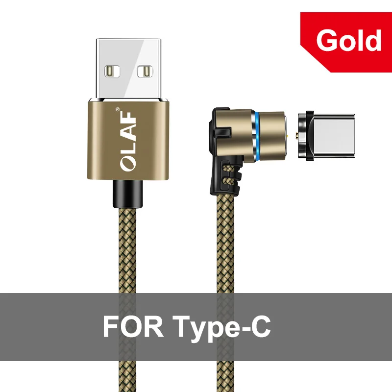 Type C Gold Olaf 1 м Магнитный Micro USB кабель для iPhone samsung Android мобильный телефон Быстрая зарядка usb type C кабель магнитное зарядное устройство провод шнур - Цвет: Type C Gold