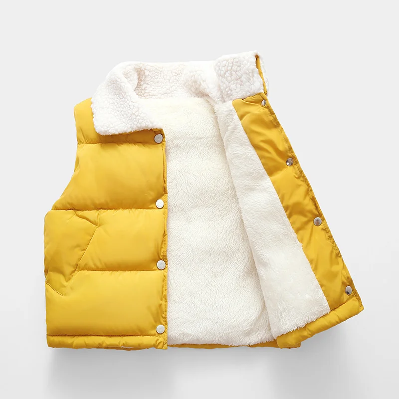 

Fashion Winter Kids Baby Cotton Vest Jacket Autumn Solid Color Pocket Waistcoats Boy Baby Kids Sleeveless Coats Child Outerwear