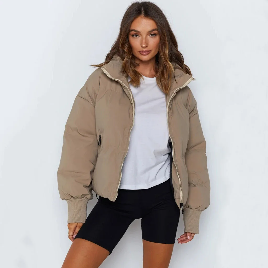 Women Coat 2021 New Fashion Large Size High Quality Solid Color Warm Women Cotton Coats Winter Casual Cotton Women Jacket NBH164