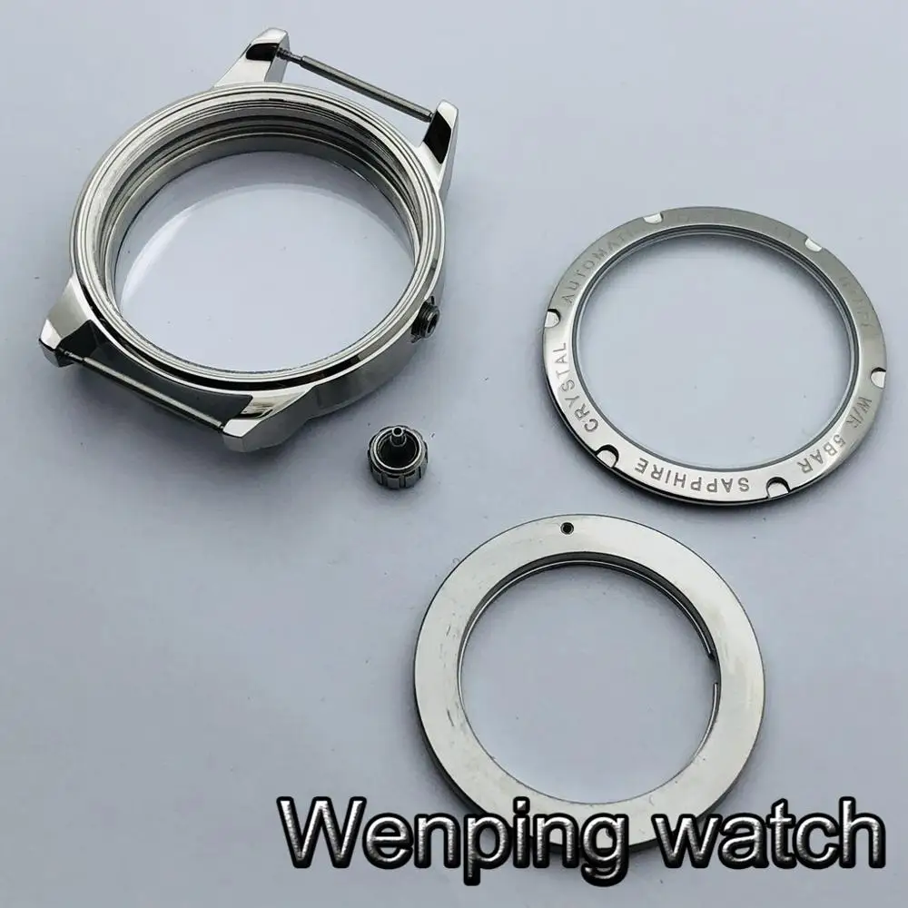 Corgeut 41 мм Серебряный сапфировое стекло стерильный чехол для ETA 2836 чайки 1612 Miyota 8205