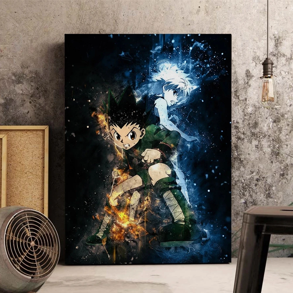 

Hunter x охотничий плакат, Классические Японские фотообои, холст, плакаты и принты, украшение для дома, настенное искусство для домашнего декор...