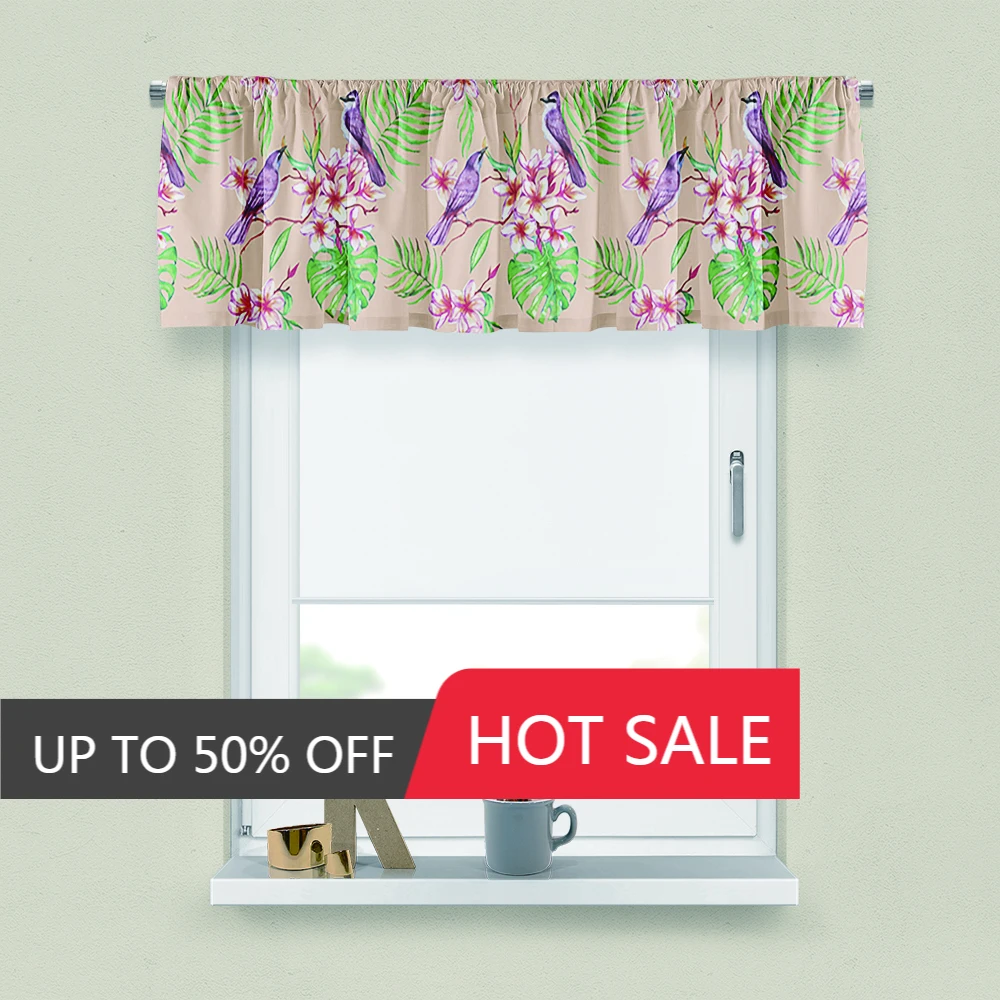 

Customized Roman Curtain Short Drapery Half-Curtain Artistic Pastoral Style Simple Small Window Living Room Kitchen Locker Door