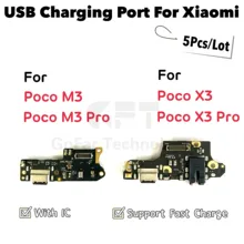 5Pcs/Lot New USB Charging Port Charger Board Flex Cable For Xiaomi Poco M3 Pro Poco X3 Pro Dock Plug Connector With Microphone