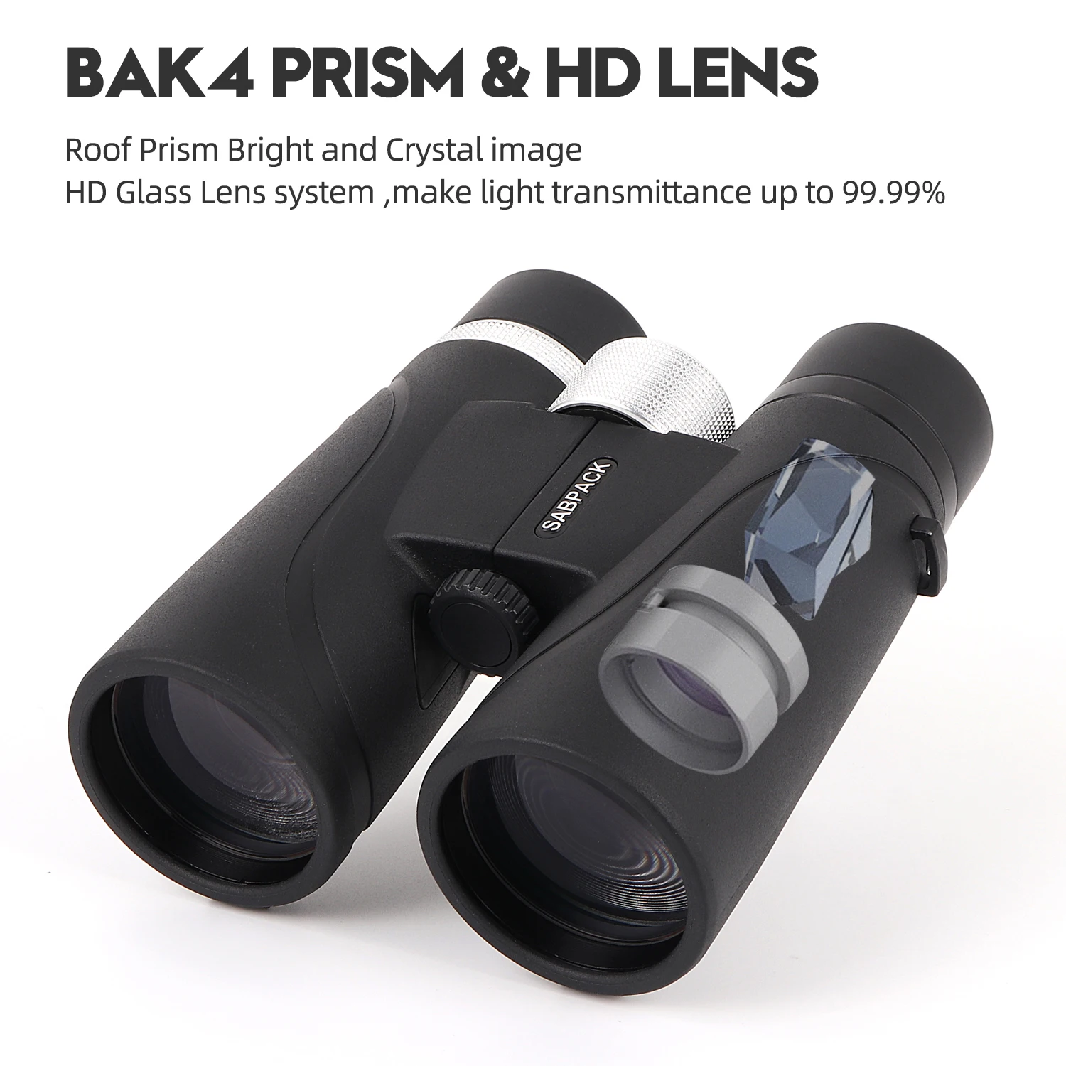Водонепроницаемый бинокль 8x42 Bak4 Prism Optics мощный телескоп для кемпинга и охоты