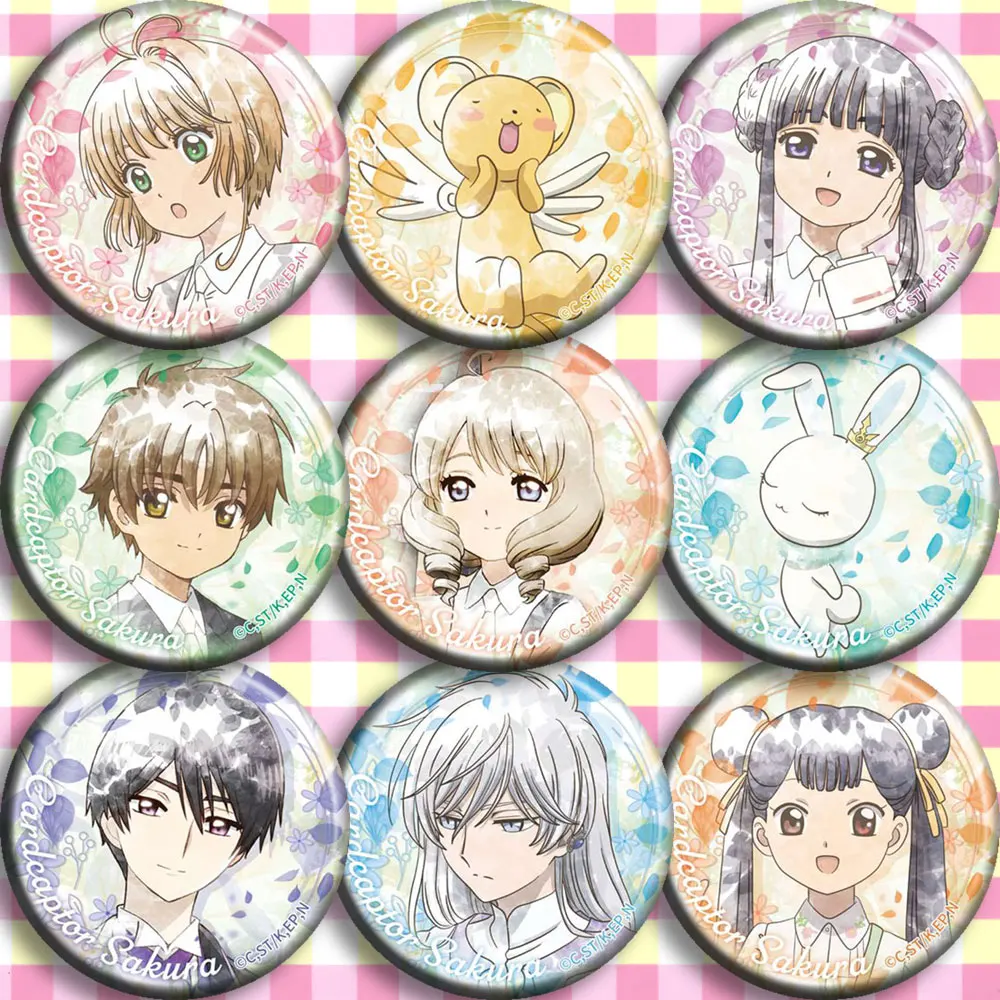 

9 шт./1 лот аниме Card Captor Sakura значки в виде фигур круглый, брошь с застежкой, подарки для детей игрушки 8235