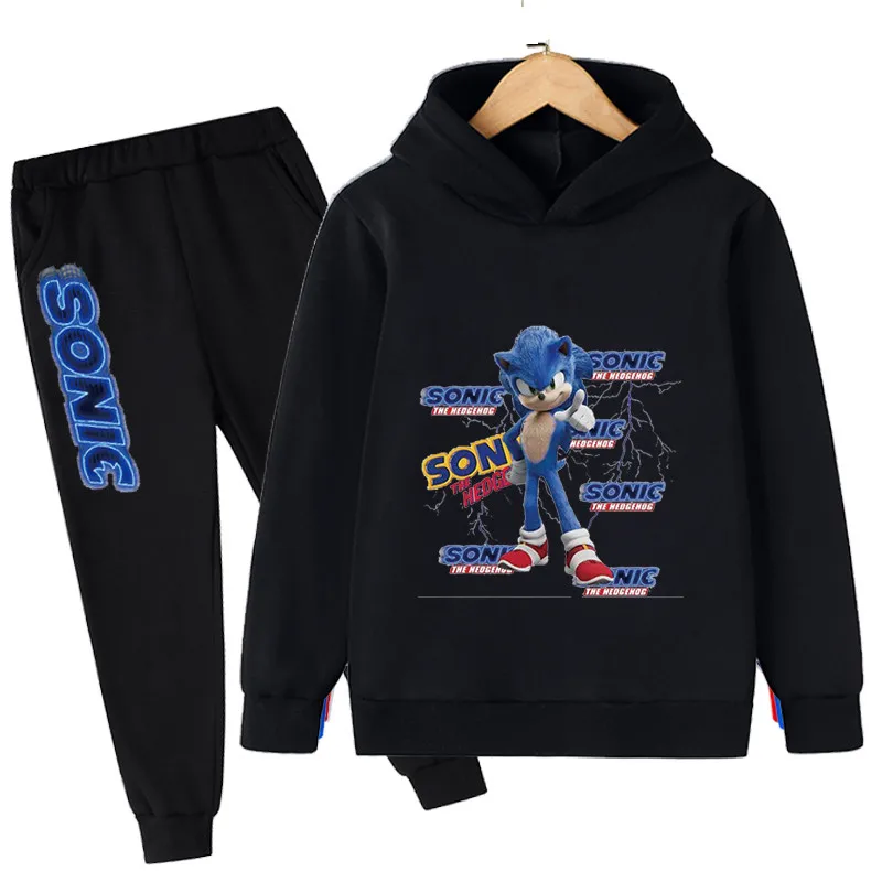 

. Модный комплект одежды для маленьких мальчиков, детские костюмы Sonic, высококачественный осенне-весенний детский спортивный костюм, одежда...