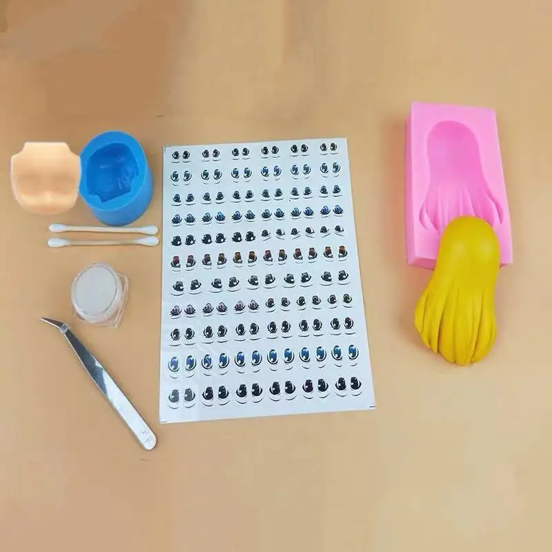 DIY Сверхлегкая глиняная силиконовая форма для лица волос Набор изготовления