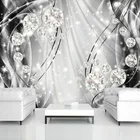 Пользовательские Настенные обои современное искусство 3D ювелирные изделия бриллианты золотые серебряные линии гостиная диван ТВ фон обои домашний декор
