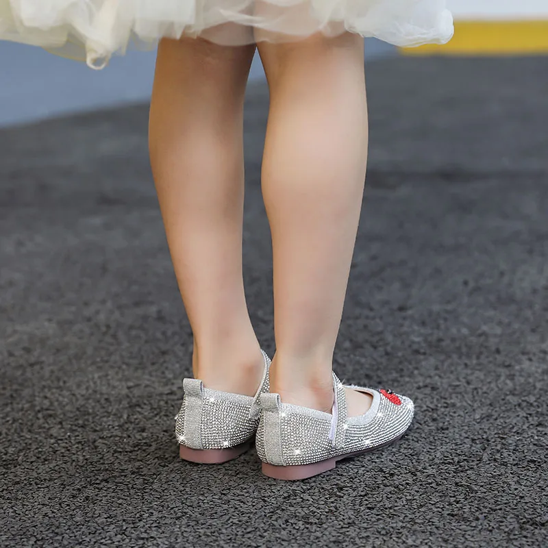 Детская обувь принцессы весна 2020 детская на плоской подошве со стразами