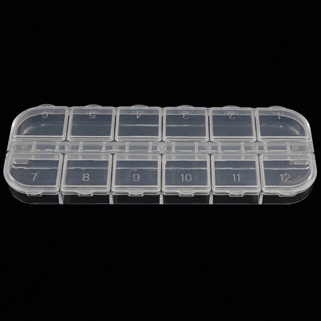 

3 Pieces of Transparent Storage 12 Grids Nail Art Jewelry Container of