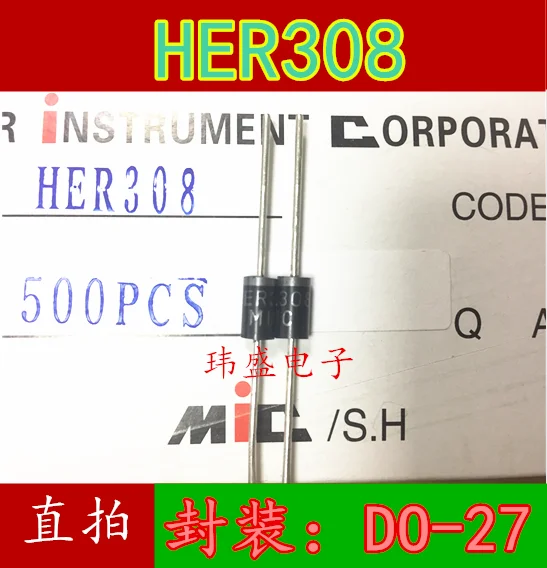

HER308 1000V 3A DO-27