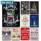 SQ-DGLZ Рождественская металлическая вывеска, жестяная вывеска для бара, украшения для стен и дверей, жестяная вывеска для домашнего декора, роспись вручную, Рождественский подарок