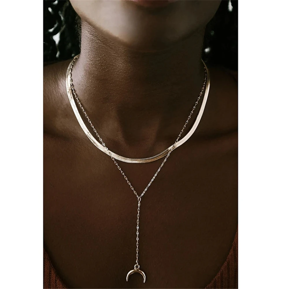 MAA OE новые модные Ретро стиль покрыты золотом цепочка &quotЗмейка&quot Рог ожерелье