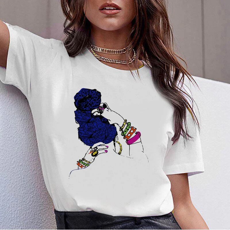 

2021 New T Shirt Animated girl Harajuku Ulzzang T Shirt Femal T Shirts Summer Tops 90s Girls Graphic Tee Woman Clothing