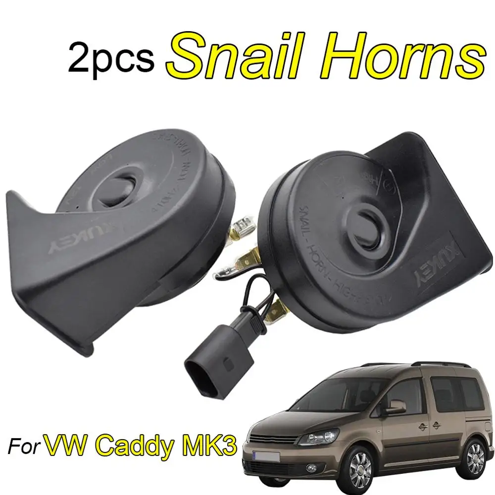 

2PCS 12V 110-125db Loud 410/510Hz Car Snail Horn High Low Pitch Waterproof Auto Horns For VW Caddy 2K 2003-2020