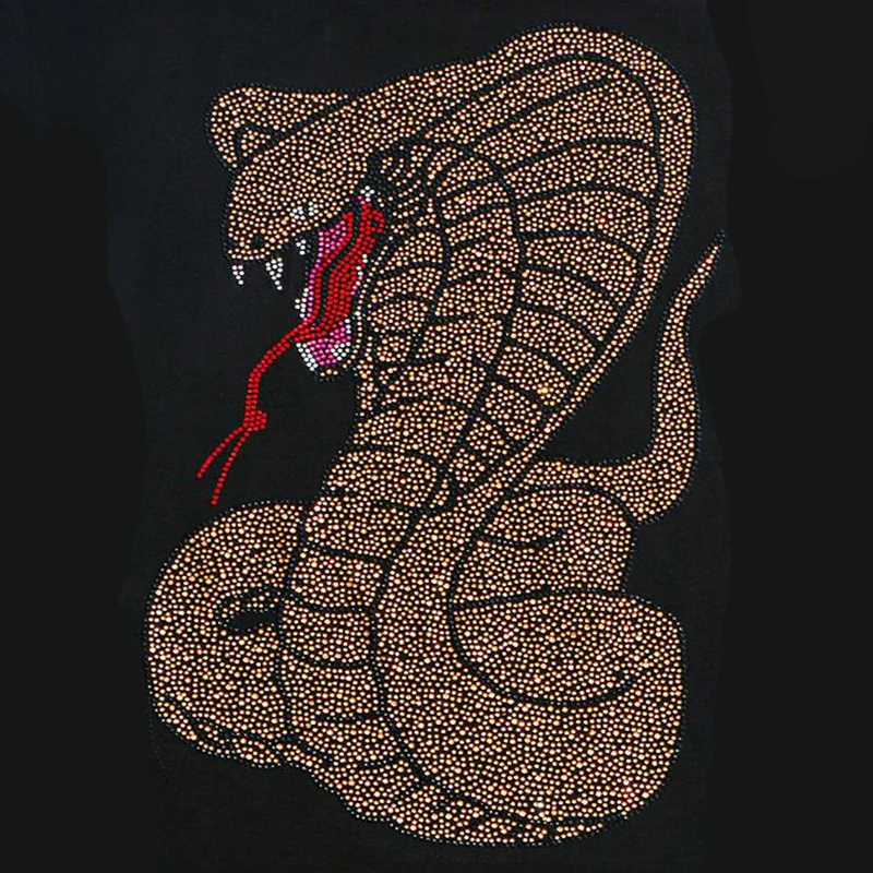 

3D Big Snake Animal Pattern Oversized Pullover Black Men's T-Shirt Explosion Style 100% Sweater Knitted Classic Short Sleeve