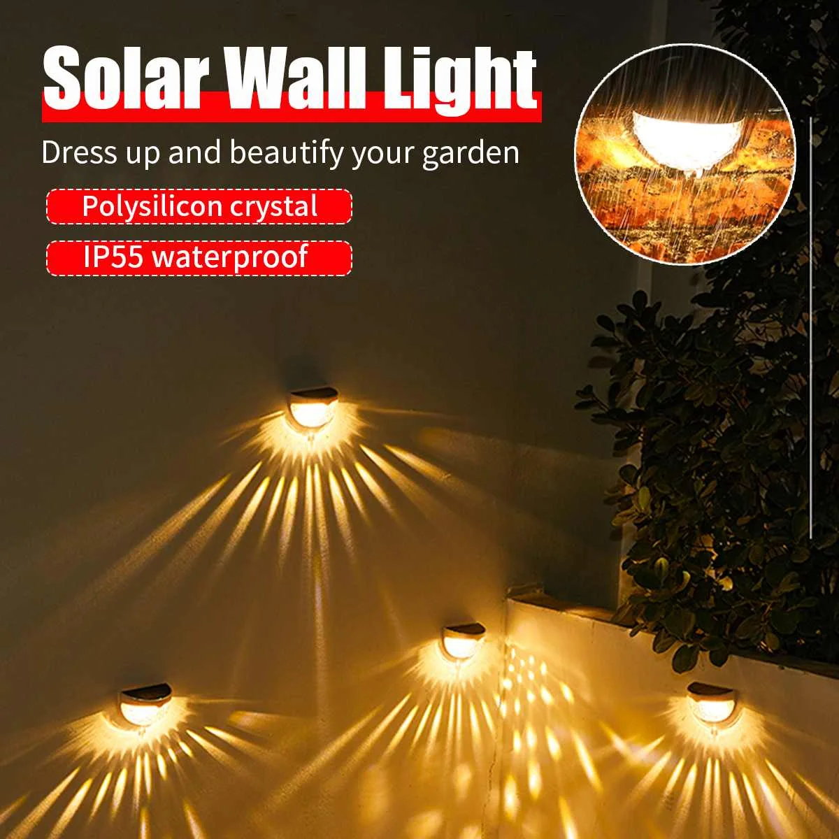 

New Waterproof LED Solar Lights Outdoor Lighting Deck Light Wall Stairs Fence Lamp Step Light Landscape Light Garden Decoration