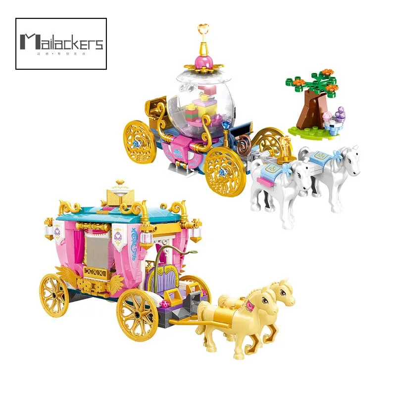 

Mailackers конструктор принцесса девочки друзья каретка королевская лошадь королева DIY Сборная модель кирпичи игрушки подарок на день рождения ...