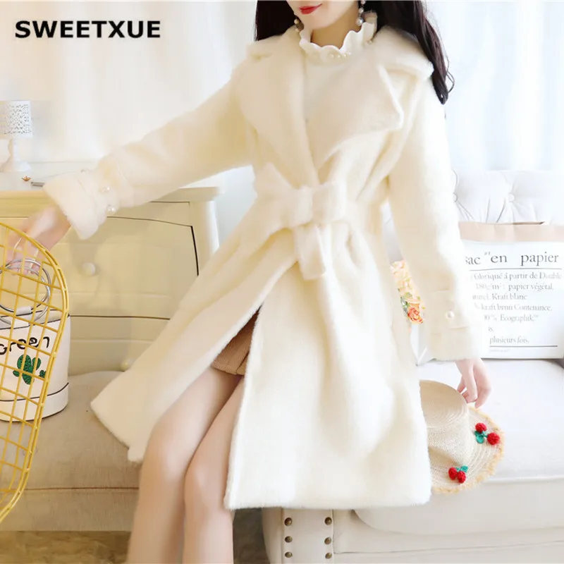 Шубы из меха норки SWEETXUE новинка 2020 зимняя женская одежда свободная модная