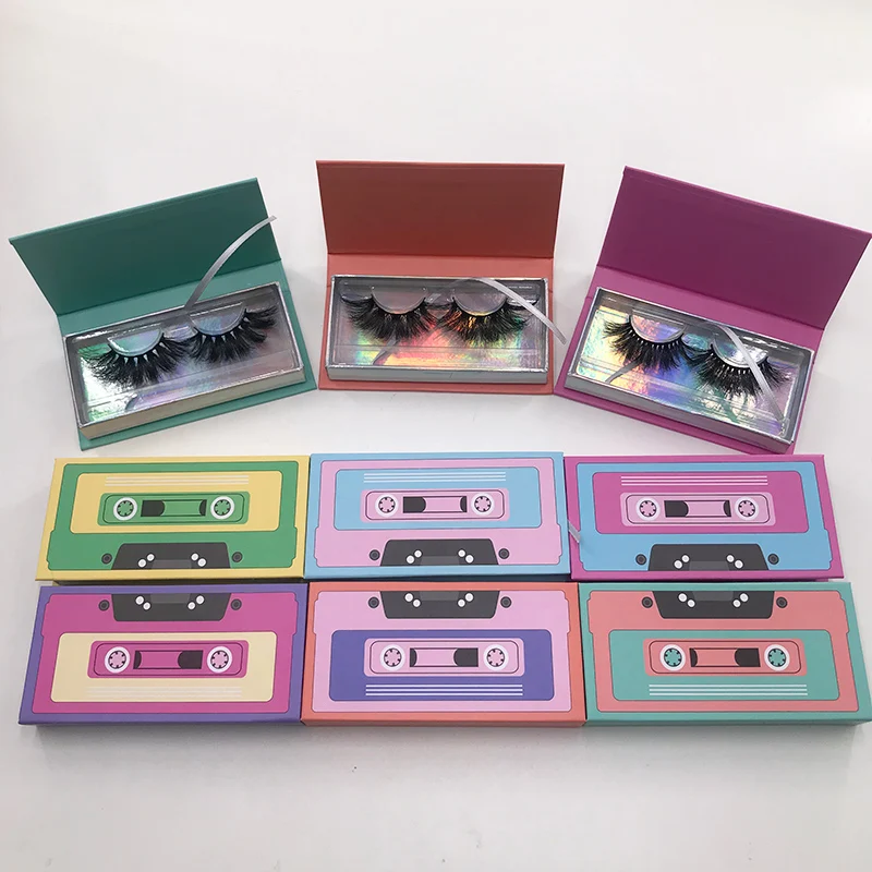 Wholesale Eyelash Packaging Box Magnetic Tape Rectangle Case Dramatic 5D 25mm Mink Lashes Creative Eyelashes Package | Красота и