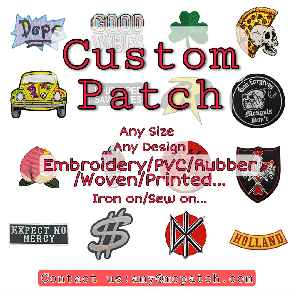 Пользовательские собственный дизайн патчи Вышивка Железо на фирменном названии