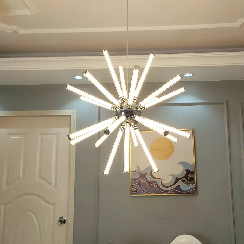 

360Glow Chrome Plated Modern Led Pendant Lights for living room bedroom Study Kitchen Room Hanging Pendant lamp Fixtures