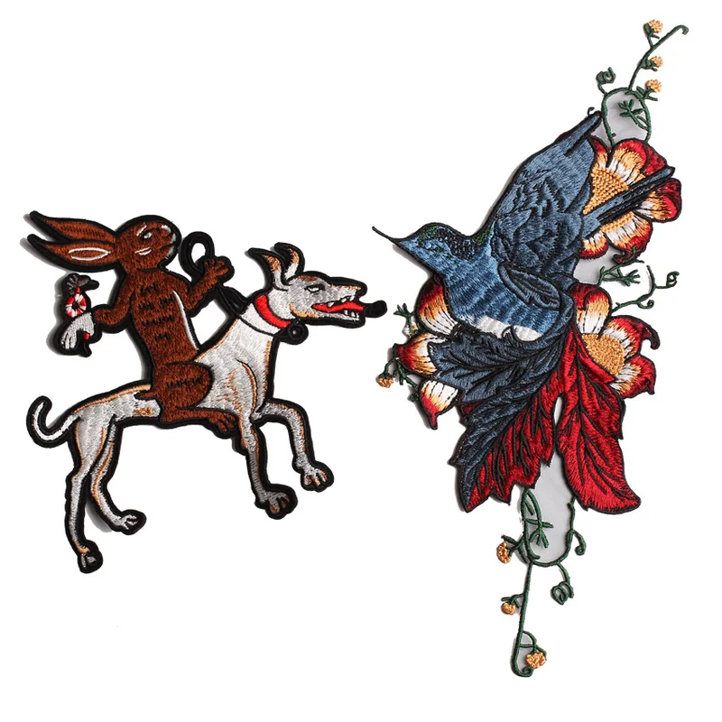 

5pcs/lot Animal Flower Dog Rabbit Embroidery Patches Garment Hats Bags Stranger Things Decoration Sewing Accessories