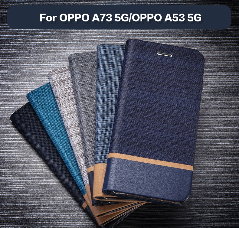 PU Leather Wallet Case For OPPO A73 5G Business Phone Case For OPPO A53 5G Book Case Soft Silicone Back Cover