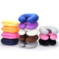 1pcs u shaped travel pillow car air flight inflatable pillows neck support headrest cushion soft nursing cushion 4 color