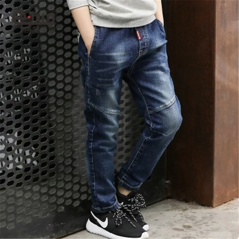 Новые брендовые зимние джинсы для мальчиков утепленные брюки теплые детские