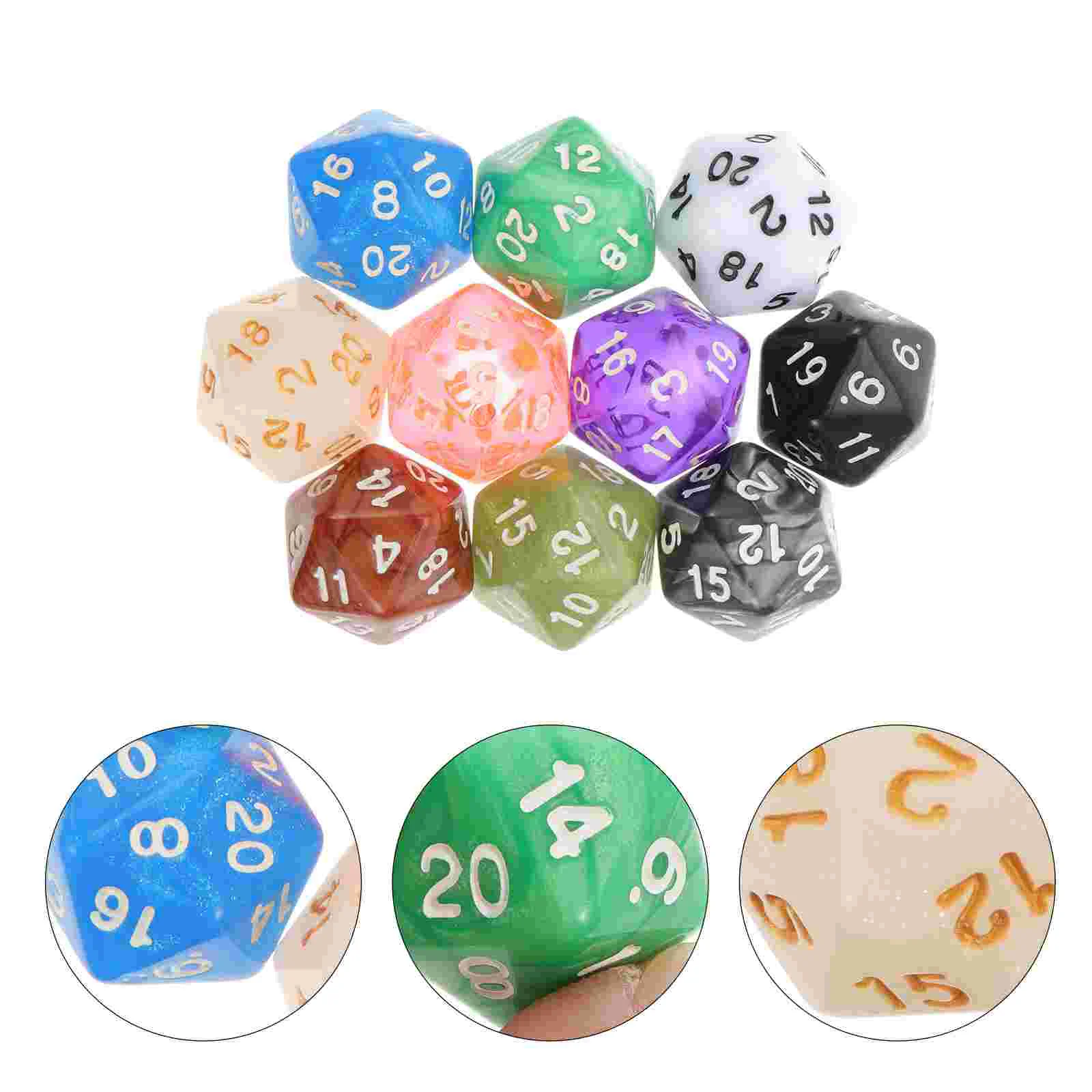 

10 шт. 20-сторонние кубики Plaything Обучающие игральные кости