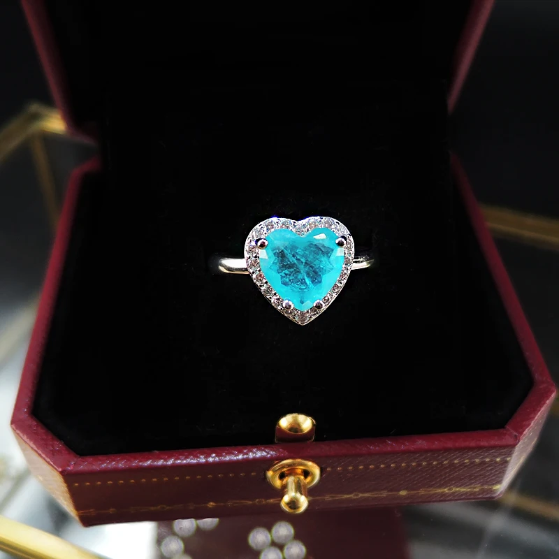 FFGems Paraiba Турмалин изумруд драгоценный камень сердце серебро Золотой Цвет Новые