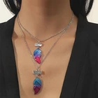 Новинка, 2 шт.компл., розовые синие блестки, вышивка, блестящая Звезда, подвеска, цепочка, дружба, ювелирные изделия, подарок для детей