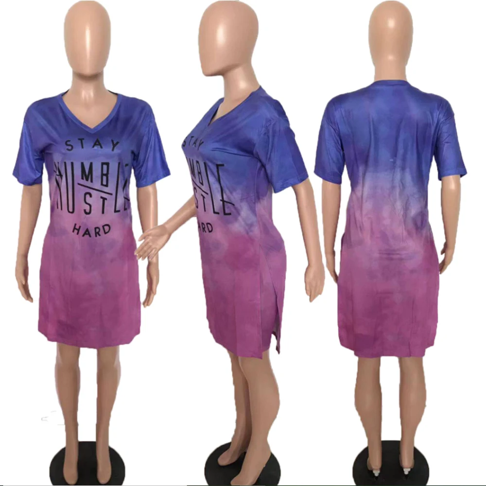 Женский спортивный костюм из 2 предметов Повседневная футболка с Боковым