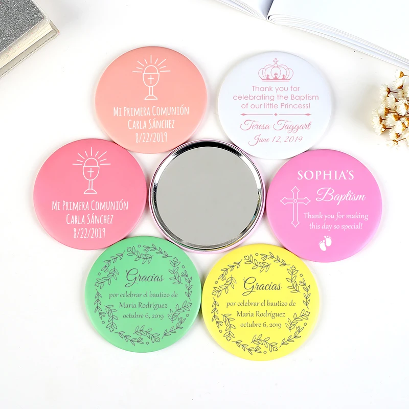 Индивидуальное косметическое зеркало для гостей с именем на заказ карманное