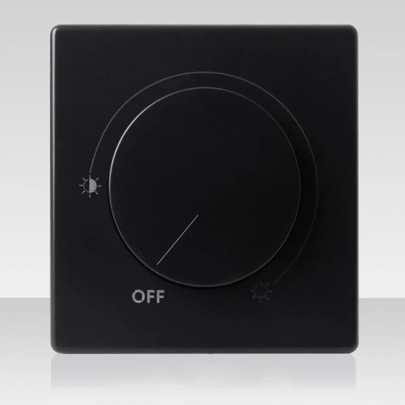 Регулятор яркости панель регулировки черного цвета однопозиционная ручка типа 86