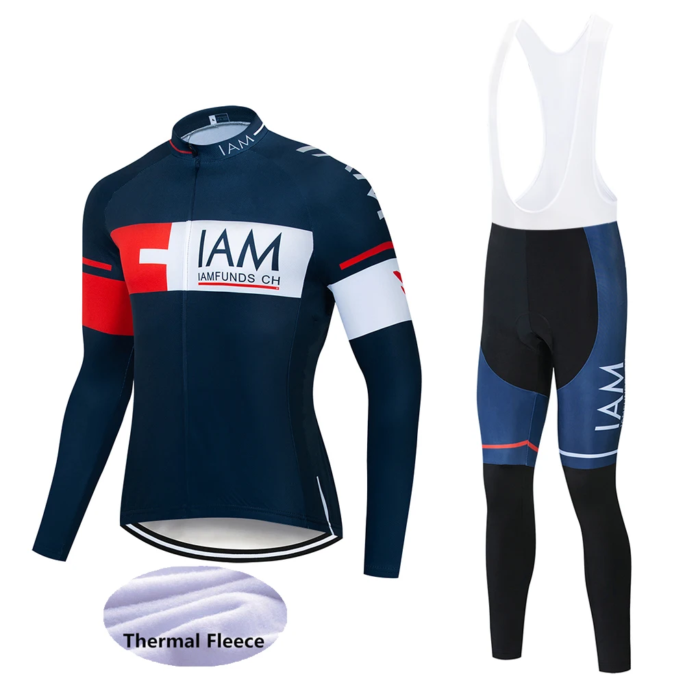 Bib Long suit High Quality new IAM Long Sleeve Team Warm winter Cycling Jerseys new Long sleeve Suit Cycling Clothing/Ropa Ciclismo - Цвет: Bib Long suit