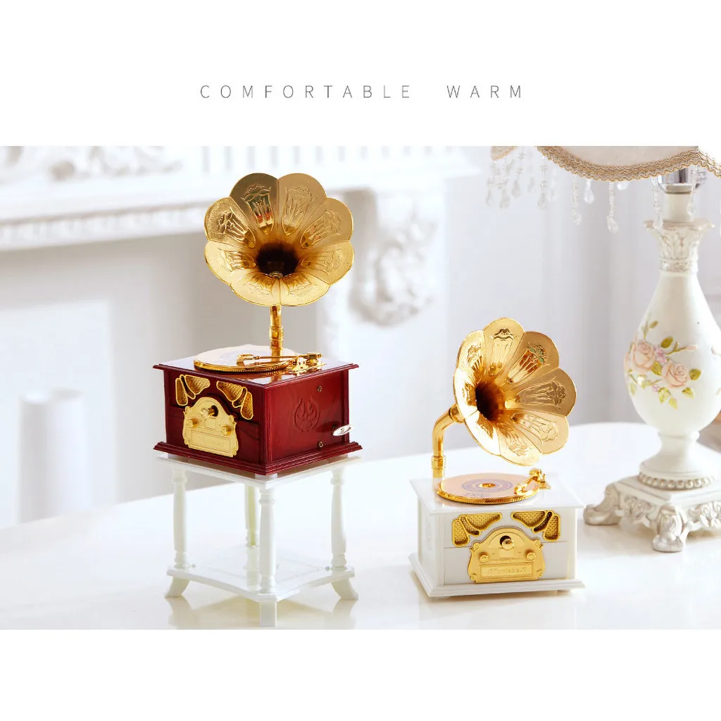 Античный классический ретро Граммофон Музыкальная Шкатулка украшение дома